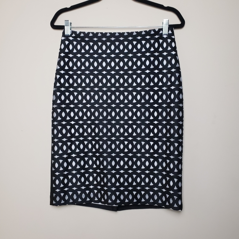 CALVIN KLEIN Black Cutout Pencil Skirt
